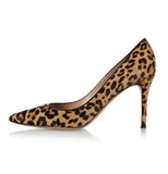 Amourplato Women's Animal Print Pumps Pointed Toe Leopard