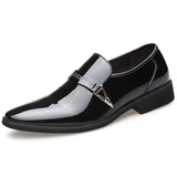 MUHUISEN Men Business Dress Leather Shoes Italian Slip On