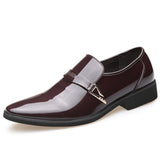 MUHUISEN Men Business Dress Leather Shoes Italian Slip On