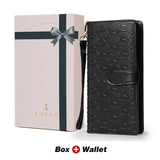 FOXER Brand Women's Long Cow Leather Wallets Ladies