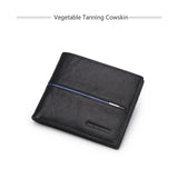 BISON DENIM Genuine Leather Wallet Men Short Design