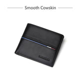 BISON DENIM Genuine Leather Wallet Men Short Design
