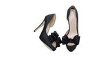 Silk Bead Heel Bowknot Formal White Womens