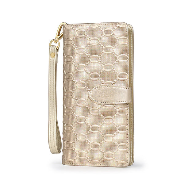 FOXER Brand Women's Long Cow Leather Wallets Ladies