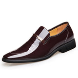 MUHUISEN Men Dress Leather Shoes Slip On