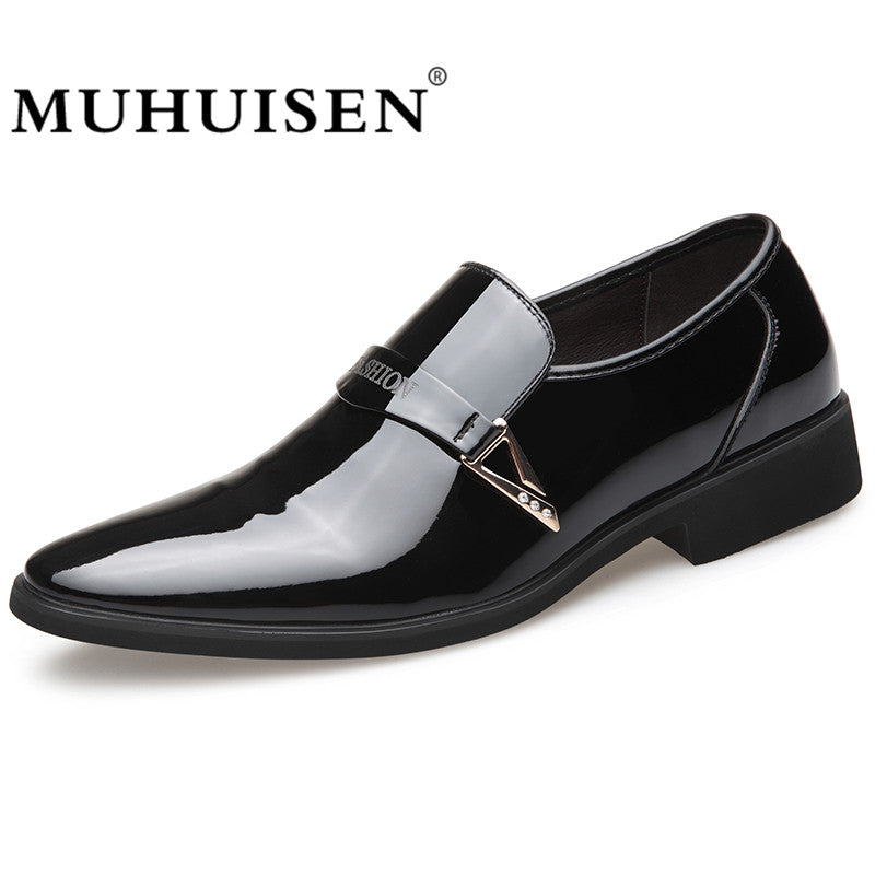 MUHUISEN Men Business Dress Leather Shoes Italian Slip On