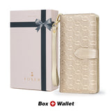FOXER Brand Women's Long Cow Leather Wallets Ladies
