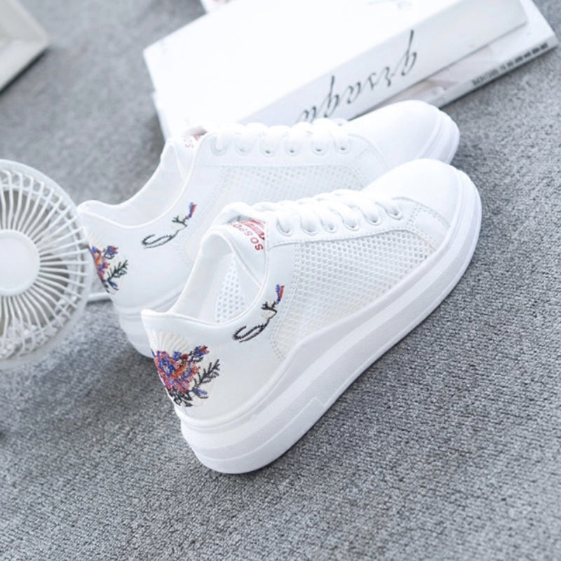 WAWFROK Women Casual Shoes Summer 2018 Embroidered