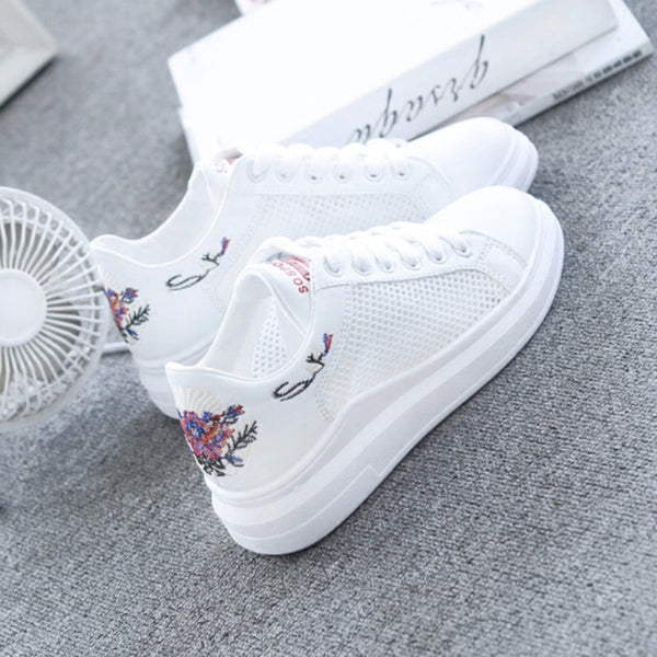 WAWFROK Women Casual Shoes Summer 2018 Embroidered