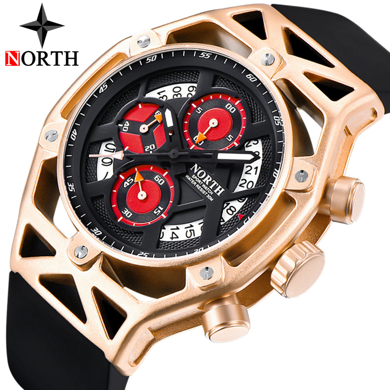 NORTH Mens Watches Top Brand Luxury Chronograph