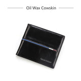 BISON DENIM Genuine Leather Wallet Men Short Design