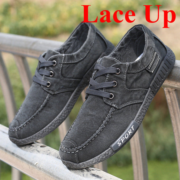 Fashion Denim Men Canvas Shoes Slip On Casual