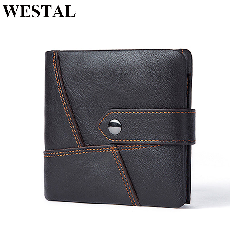 WESTAL genuine leather wallet male coin purse men's