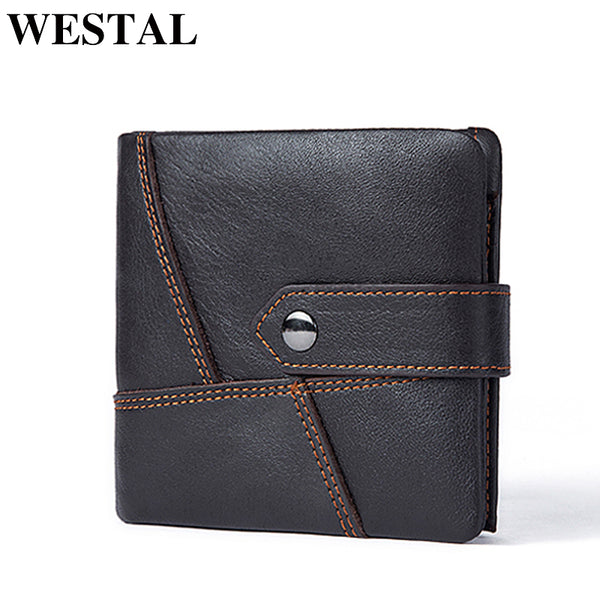 WESTAL genuine leather wallet male coin purse men's