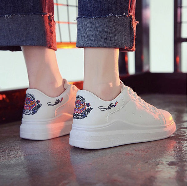 WAWFROK Women Casual Shoes Summer 2018 Embroidered