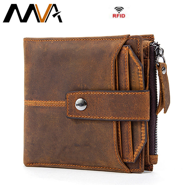 MVA Genuine Leather Men Wallets Clutch Male Vintage